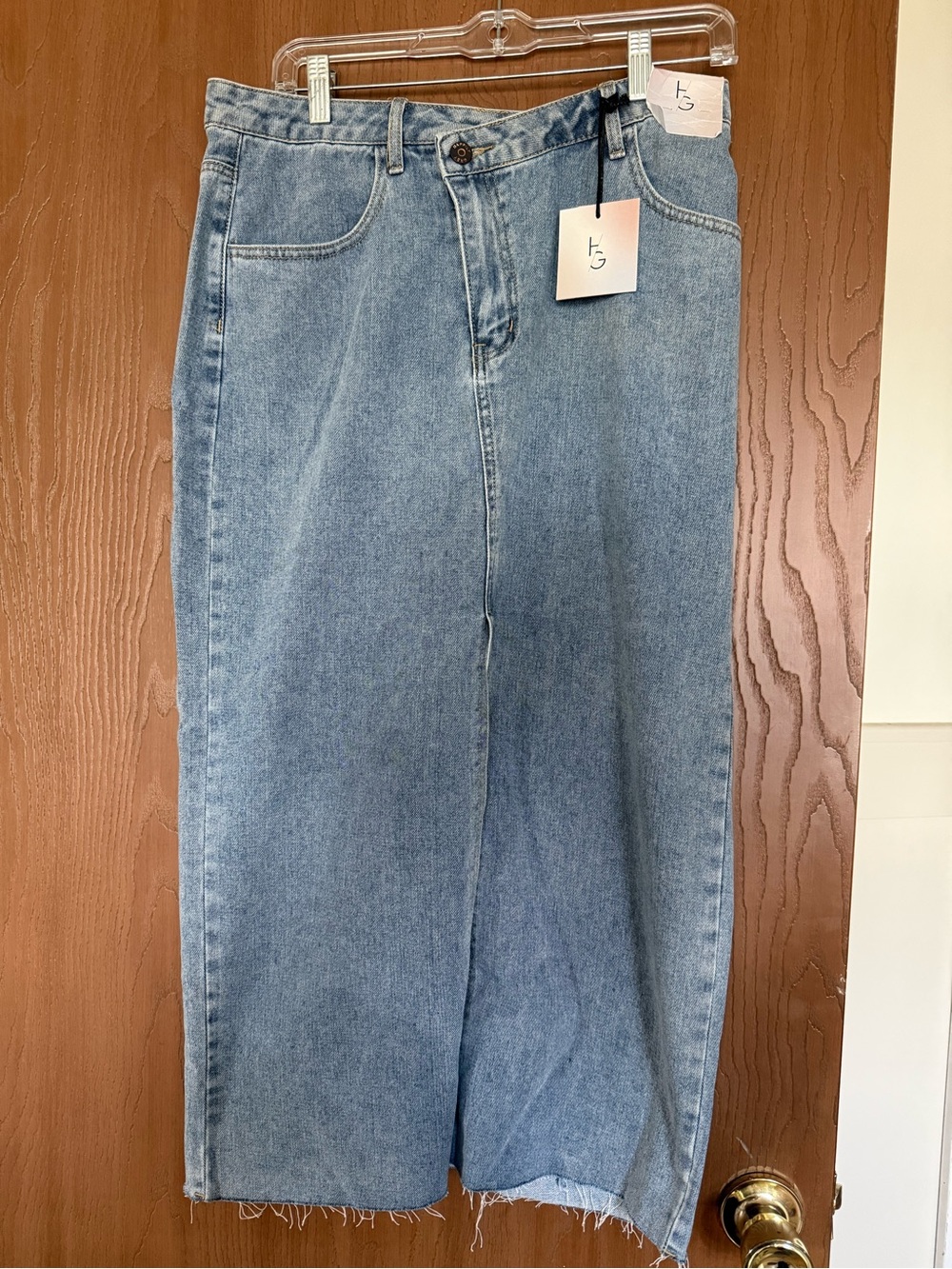 Denim Maxi Skirt - Light Blue